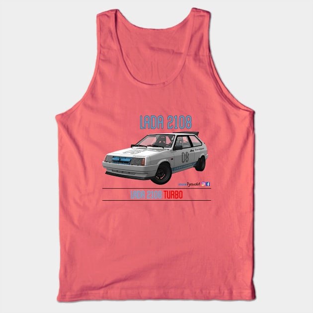 Lada 2108 Turbo White 08 Tank Top by PjesusArt